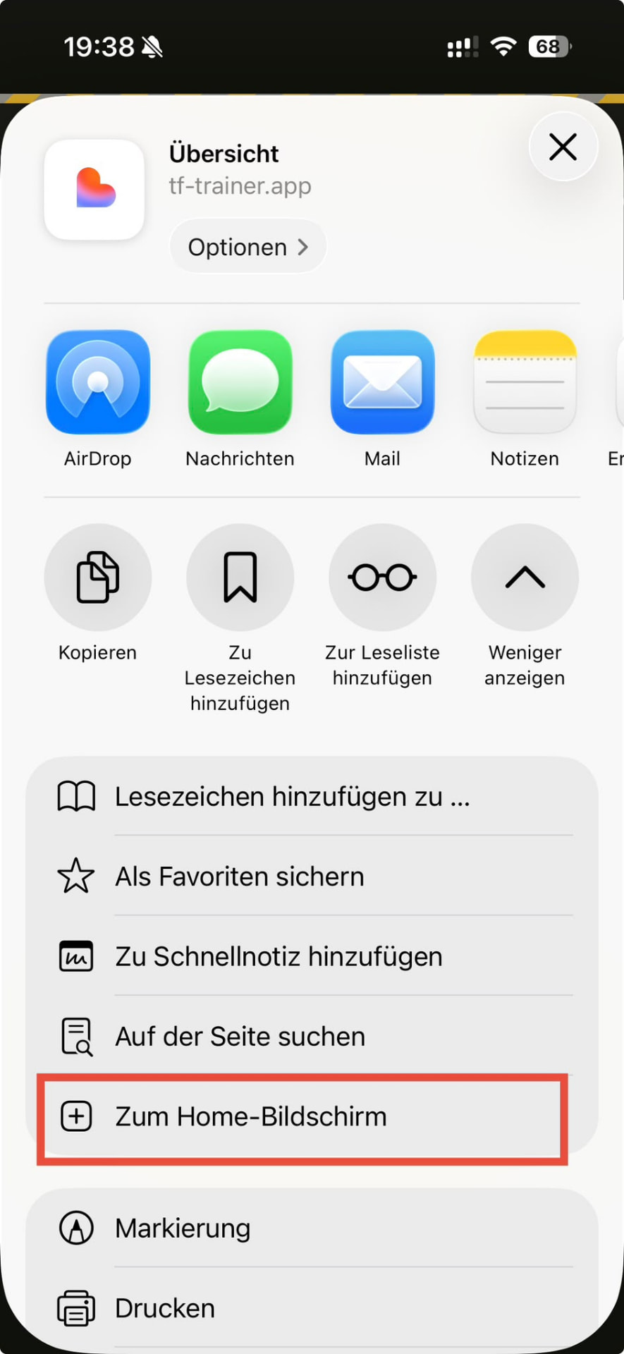 Schritt 4: Zum Home-Bildschirm
